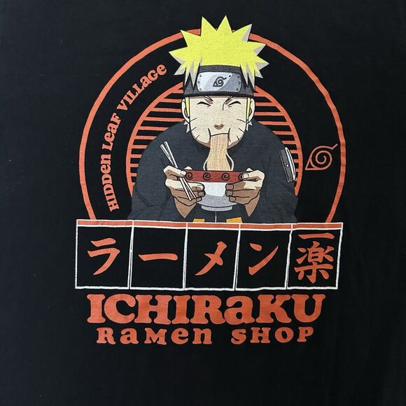 Naruto Tee Mens M Ichiraku Ramen Shop Black Anime T Shirt Viz Media Shippuden - Picture 4 of 9